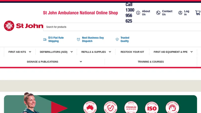 Homepage of the St John Ambulance Shopify Plus online shop built by Punch Buggy Digital Agency