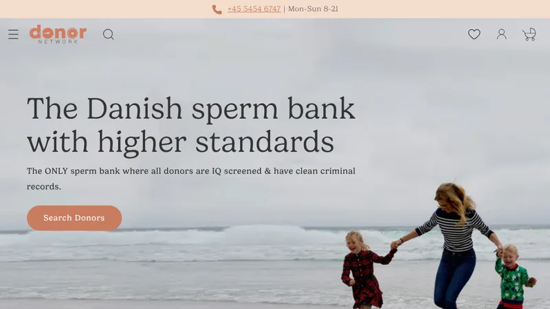 Homepage of the Donor Network Shopify website