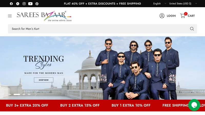 Sareesbazaar - Online shop for Indian ethnic wear products