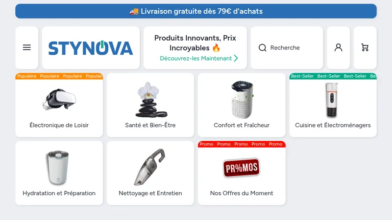 Creation de Boutique Shopify – STYNOVA.COM