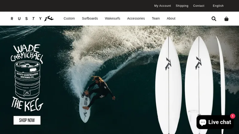 Surfing Innovation: Crafting Rusty Surfboards' Online Presence