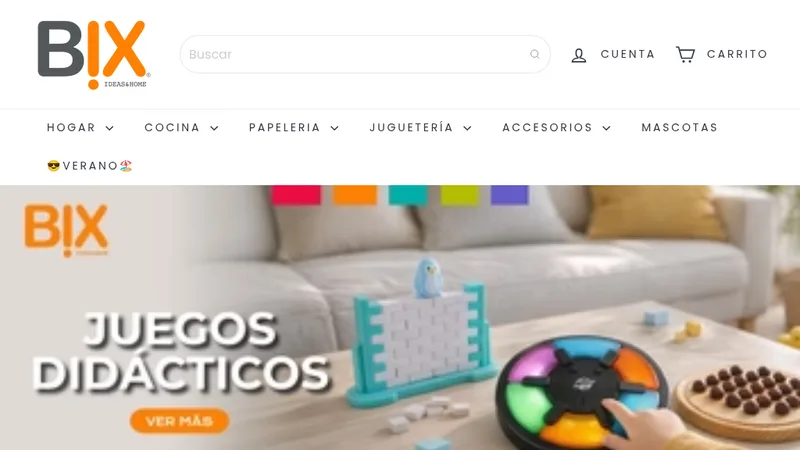 Homepage of the BIX Ideas & Home Shopify store built by FIXLabs