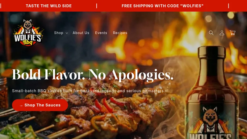 Wolfie's BBQ — Cinematic Food Brand & Shopify Store
