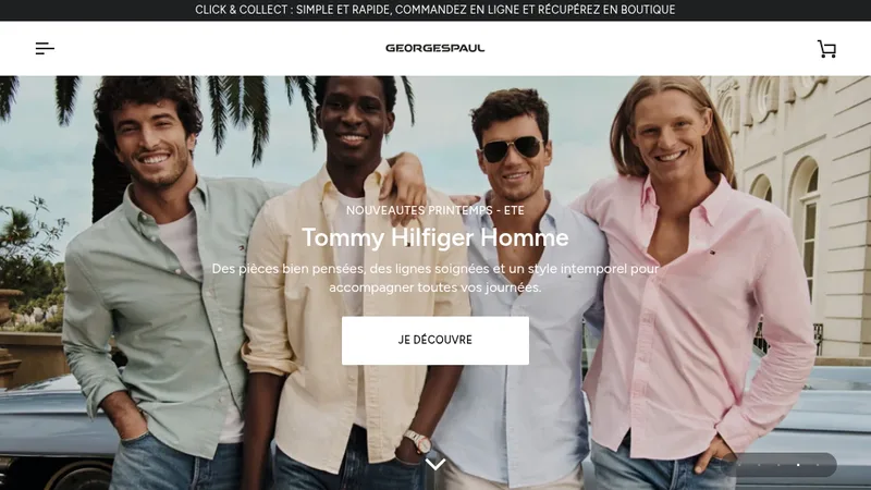 Homepage of the Georges Paul menswear Shopify store built by Dalt