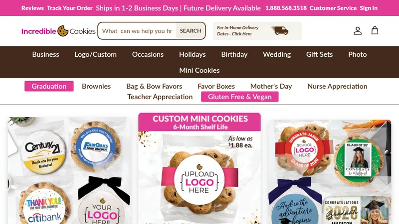 Incredible Cookies - Custom Cookie E-Commerce with Personalized Design