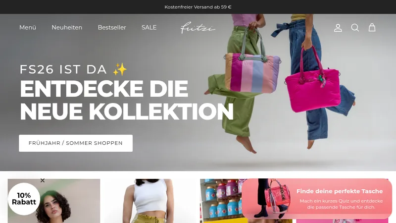 Homepage of the Fritzi aus Preußen Shopify store, migrated from Shopware by Schaltwerk Digital