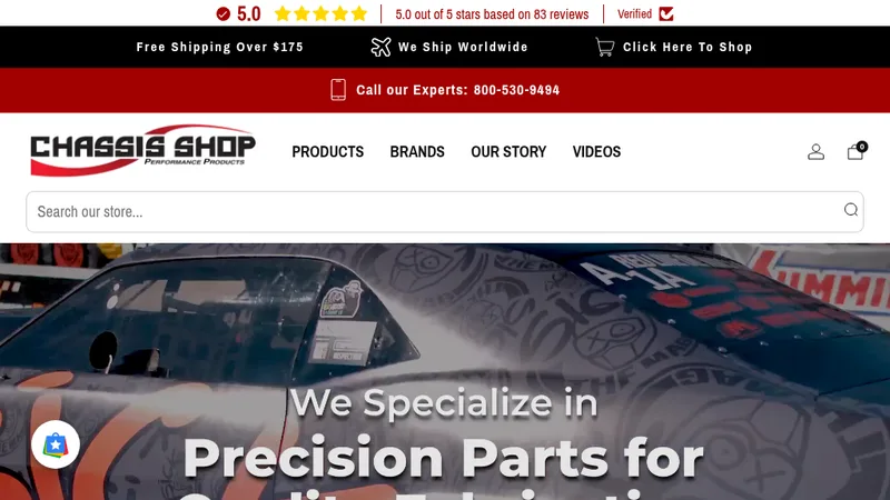 Homepage screenshot of a performance parts Shopify store from the Pro Werks entry in Price Digital Solutions' portfolio