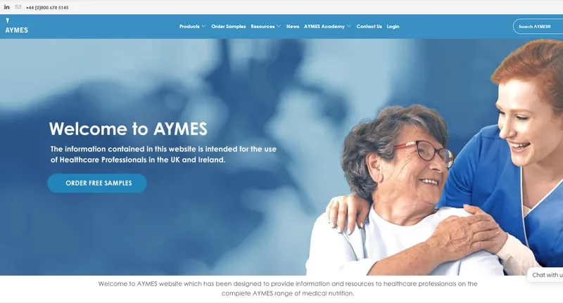 Homepage hero of the AYMES Shopify website redesigned by Rebel.Online
