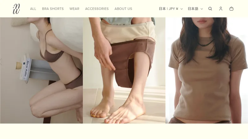 Homepage of the U BY U Shopify brand site designed by Bravas