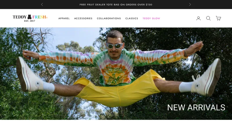 Homepage of the Teddy Fresh Shopify store built and supported by Free State Group