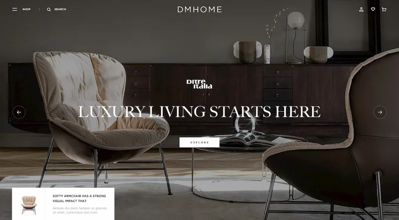 Award-winning website project for a lifestyle and furniture brand