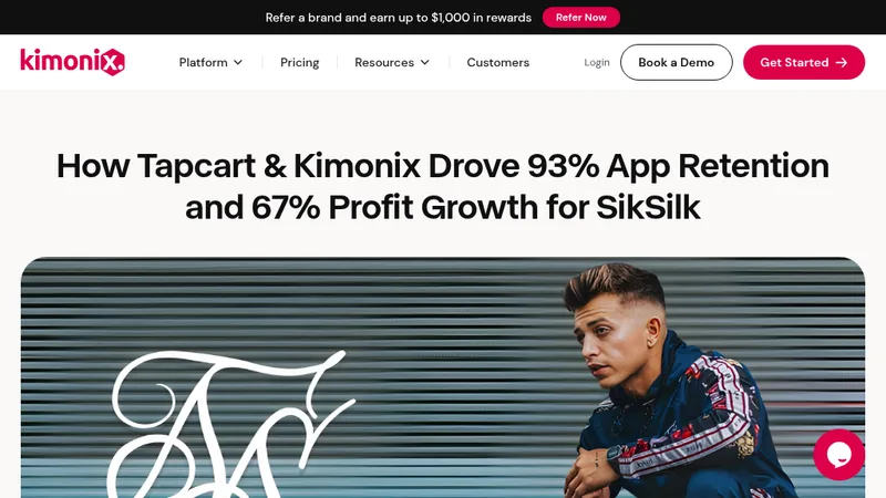 Kimonix case study page on profit growth for fashion brand SikSilk using its merchandising platform