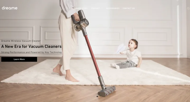 Homepage hero of the Dreame Shopify store set up by Virtue Media Limited
