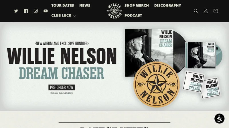 Willie Nelson - Shopify Plus, Web Design, Fulfillment, Fan Club & VIP