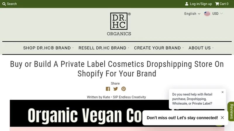 BUILD A PRIVATE LABEL COSMETIC DROPSHIPPING STORE