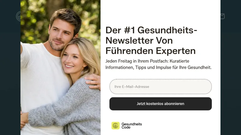 Newsletter sign-up form on the Gesundheitscode Shopify store