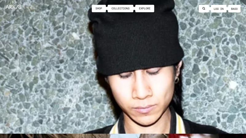Homepage of the ARK/8 streetwear Shopify store, revamped by Build in Amsterdam