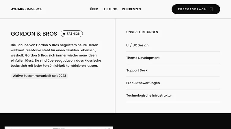 GORDON & BROS: UI/UX Design, Theme Development und technisches Setup
