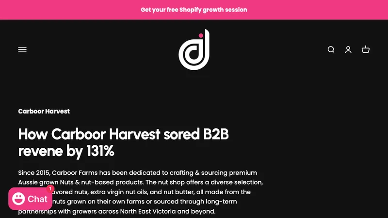 Carboor Harvest Sored Their Online Store B2B Revenue By 131%
