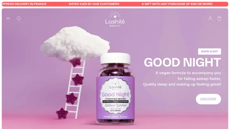 Homepage of the Lashilé Beauty Shopify store designed and developed by Axome