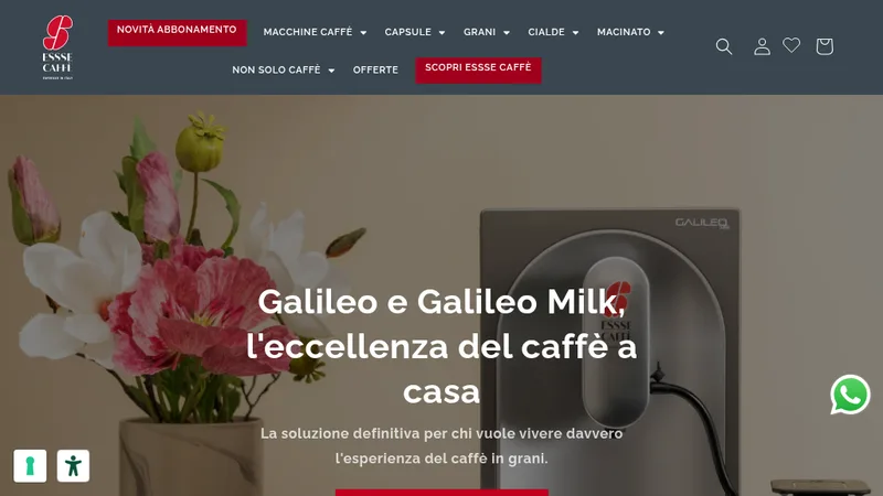 Homepage of the Essse Caffè Shopify coffee store built by Cosmobile